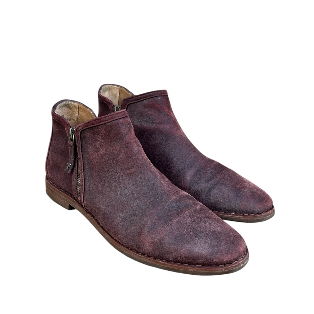 Trask Women Aubrey Suede Ankle Chukka Boots Bootie Maroon Shoes Chukka Zip 9.5M